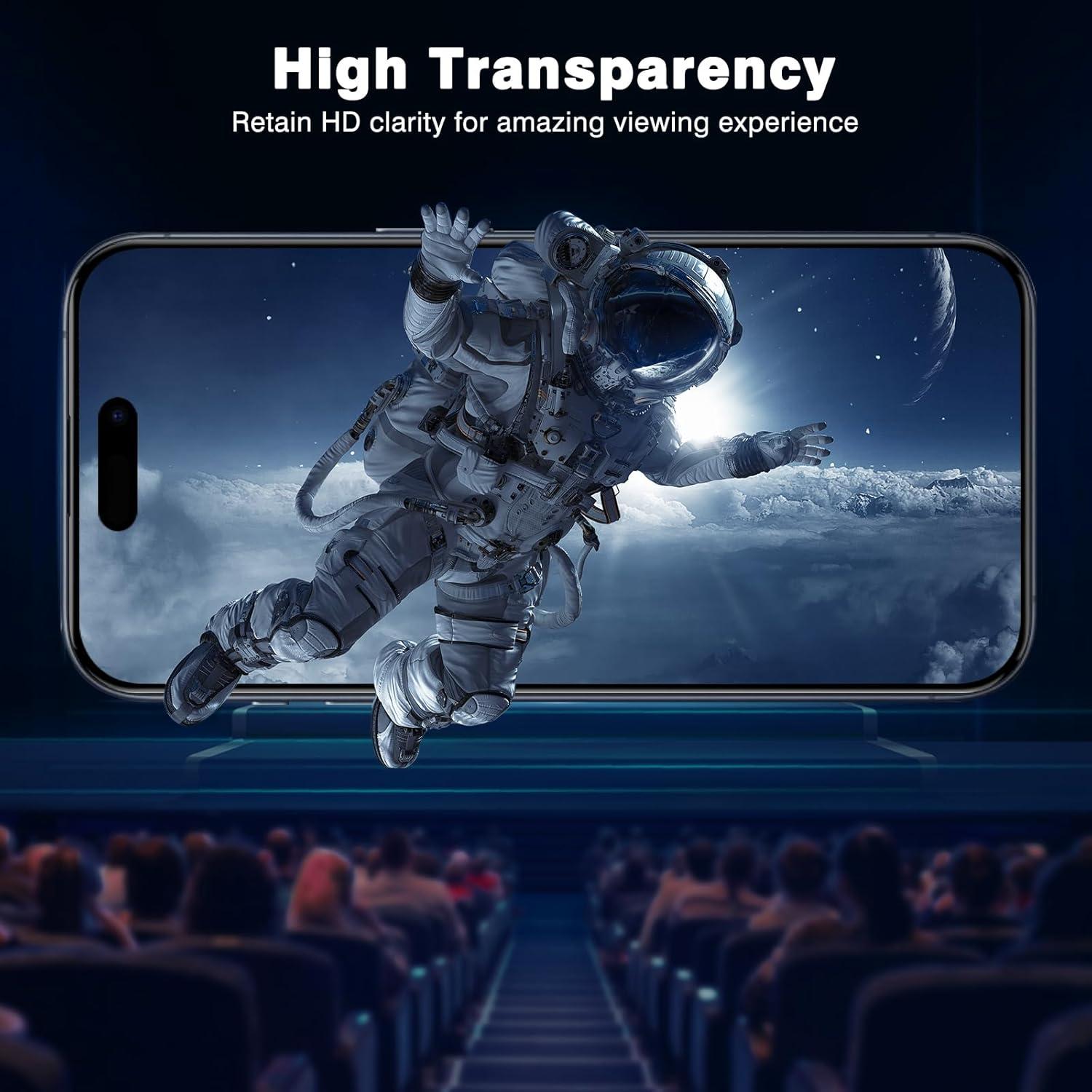 Panzer Schutz Glas Full Screen für iPhone 15 Pro 3-Stück