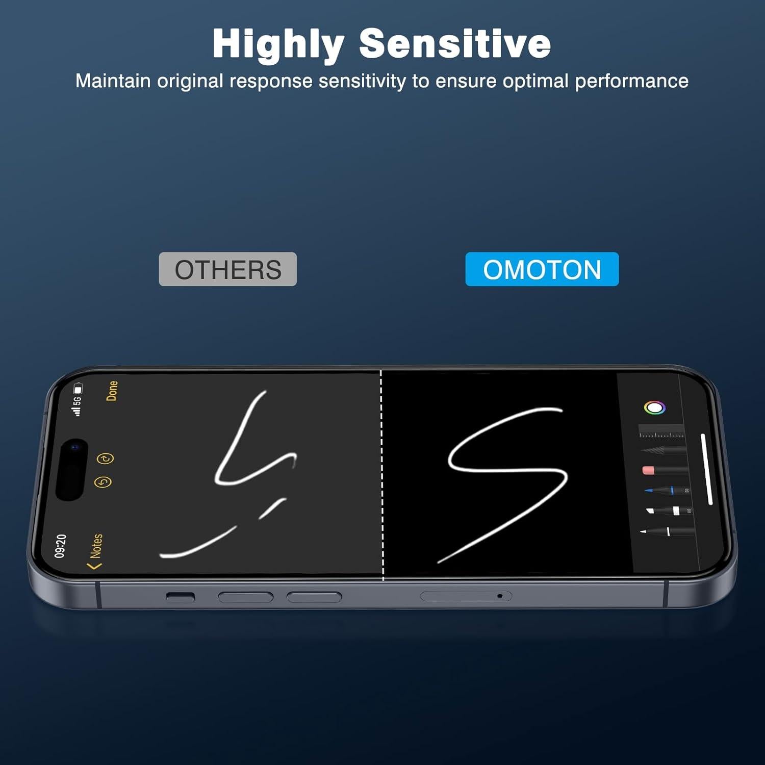 OMOTON iPhone 15 Pro Panzerglas Schutzfolie 3 Stück