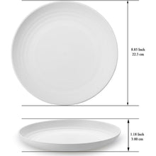 Weiß Plastik Teller Set 12-teilig 23cm, unzerbrechlich für