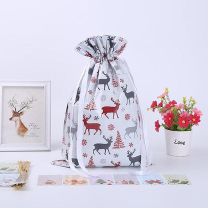 6x Weihnachts Geschenktüten mit Kordelzug - Multicolor
