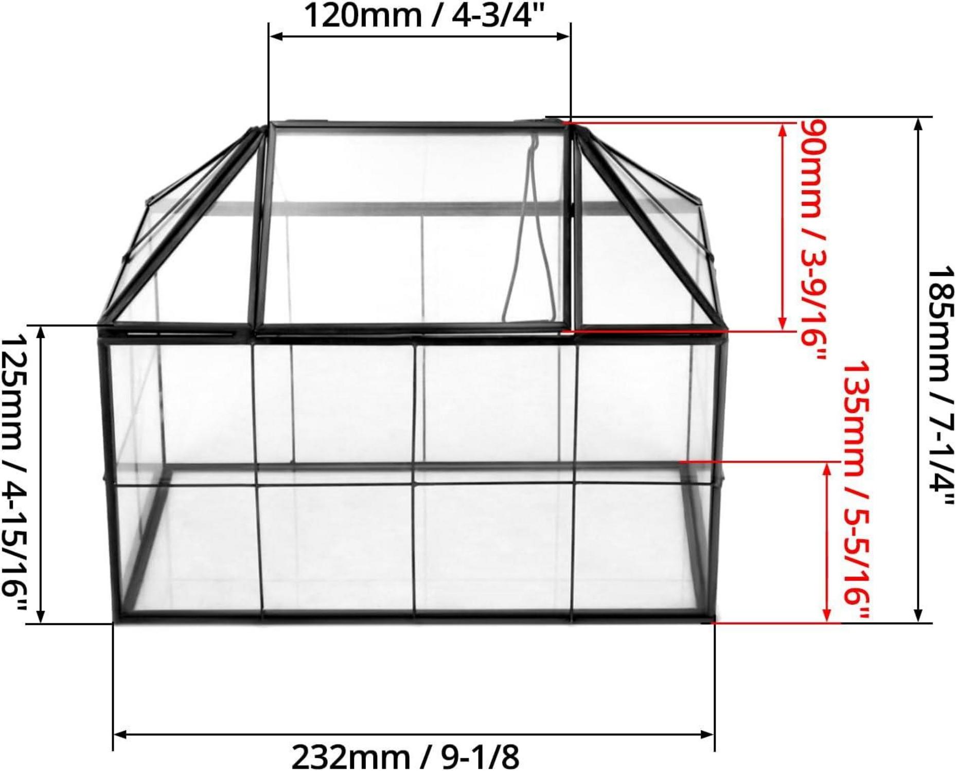Geometrisches Terrarienglas Schwarz für Kakteen Sukkulenten