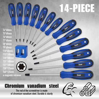Professionelles 14-teiliges Torx-Schraubendreher-Set Chrom-Vanadium-Stahl