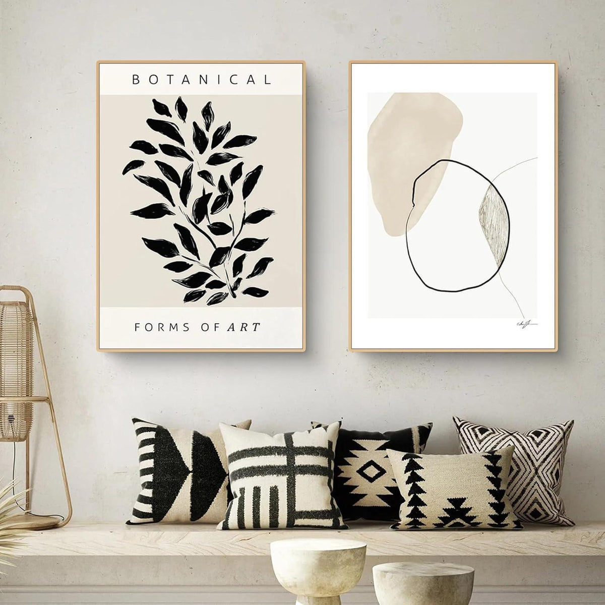 Poster 2er Set Abstrakt Geometrisch Pflanzen 30x40 cm