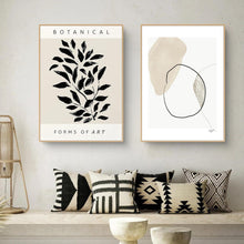 Poster 2er Set Abstrakt Geometrisch Pflanzen 30x40 cm