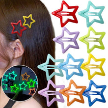 Bunte Leuchtende Stern Haarspangen Glow in the Dark, 10 Stück