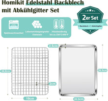 Edelstahl Backblech mit Auskühlgitter Set, Klein
