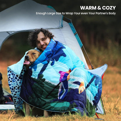 Winthome Reisedecke Wendbar Camping Hund 140x200cm Warm Wasserdicht