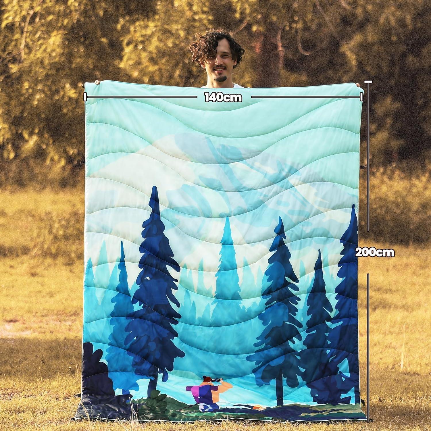 Reisedecke Wendbar 140x200cm Campingdecke Hund Decke Wasserdicht Warm