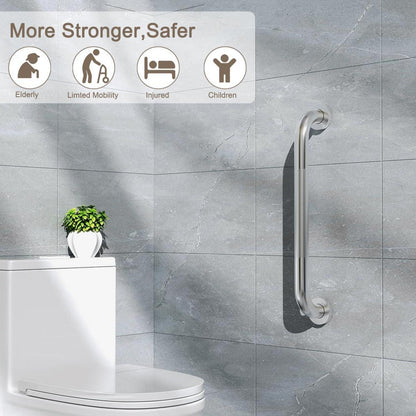 Haltegriff Edelstahl Rutschfest für Bad Dusche Senioren Kinder 41cm - 2 Stück