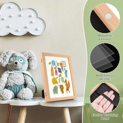 Bilderrahmen A4 Holz Kunst Kinder 21x30cm 2er Set Natur