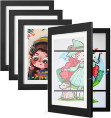 Bilderrahmen A4 21x30cm Kinderzeichnungen Fotorahmen Schwarz 4er Set