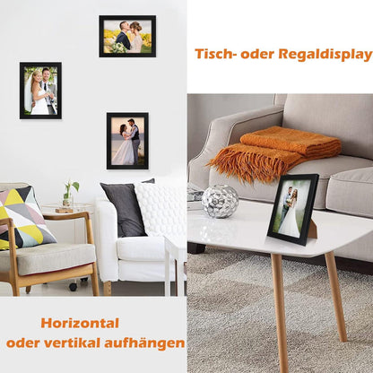 Bilderrahmen A4 21x30 cm Kinderzeichnungen Holz Fotorahmen schwarz 4er