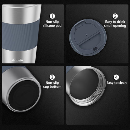 Aolieh Thermobecher Edelstahl 510ML Kaffeebecher Auslaufsicher Travel Mug