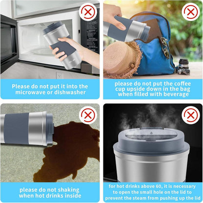 Thermobecher Edelstahl Kaffeebecher Auslaufsicher Isolierbecher Travel