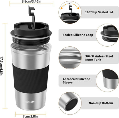 Aolieh Thermobecher 510ml Edelstahl Auslaufsicherer Deckel