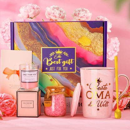 Oma Geschenkset Geburtstag – Entspannendes Spa & Kaffee Becher