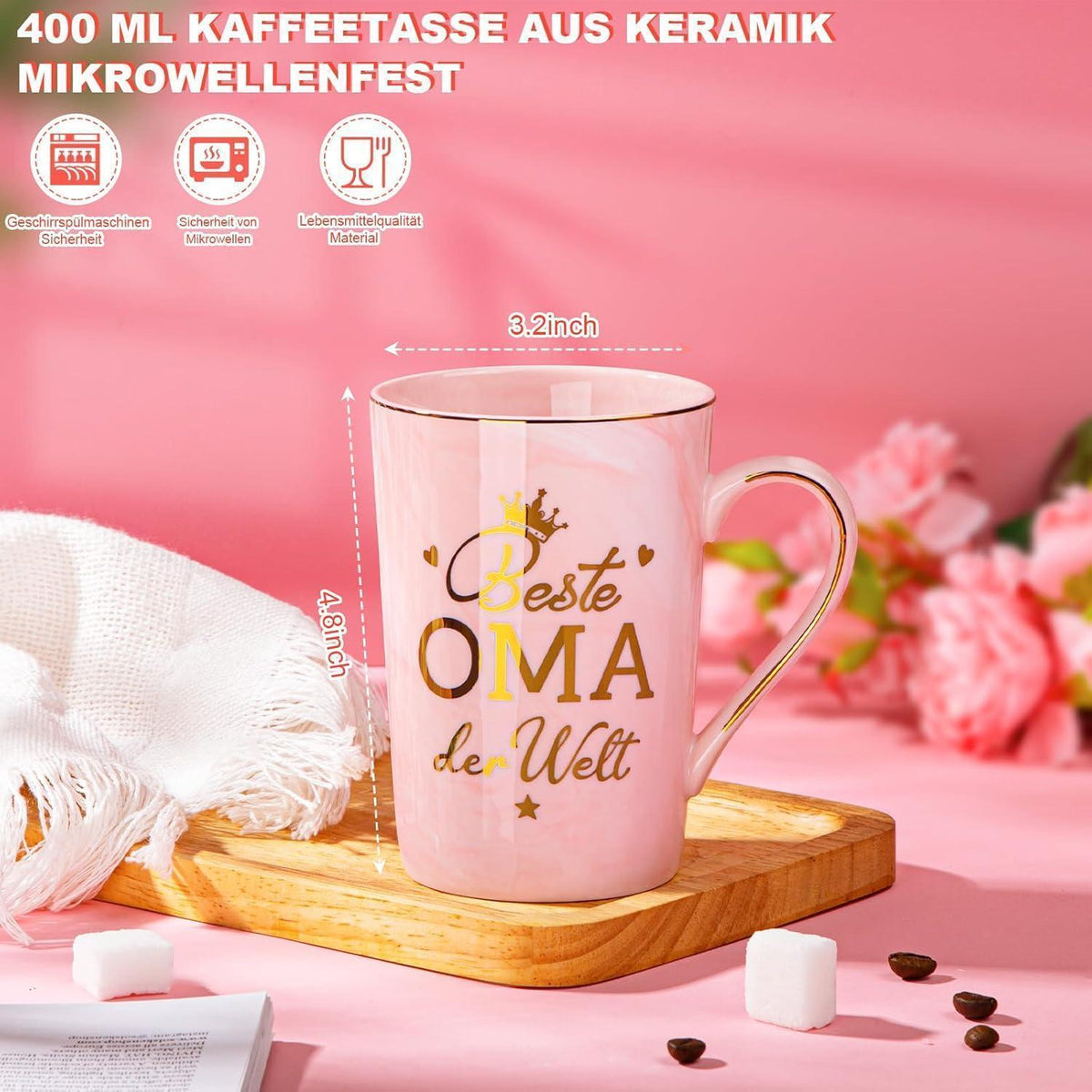 Oma Geschenkset Geburtstag – Entspannendes Spa & Kaffee Becher
