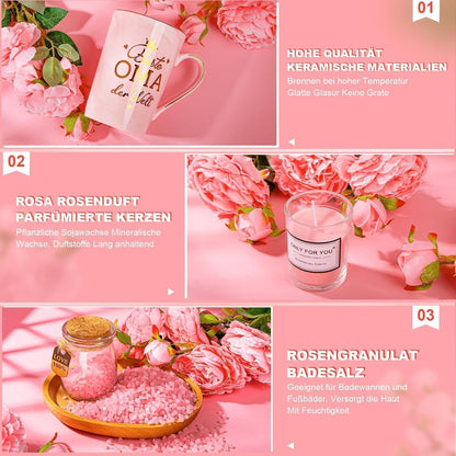 Oma Geschenkset Geburtstag – Entspannendes Spa & Kaffee Becher