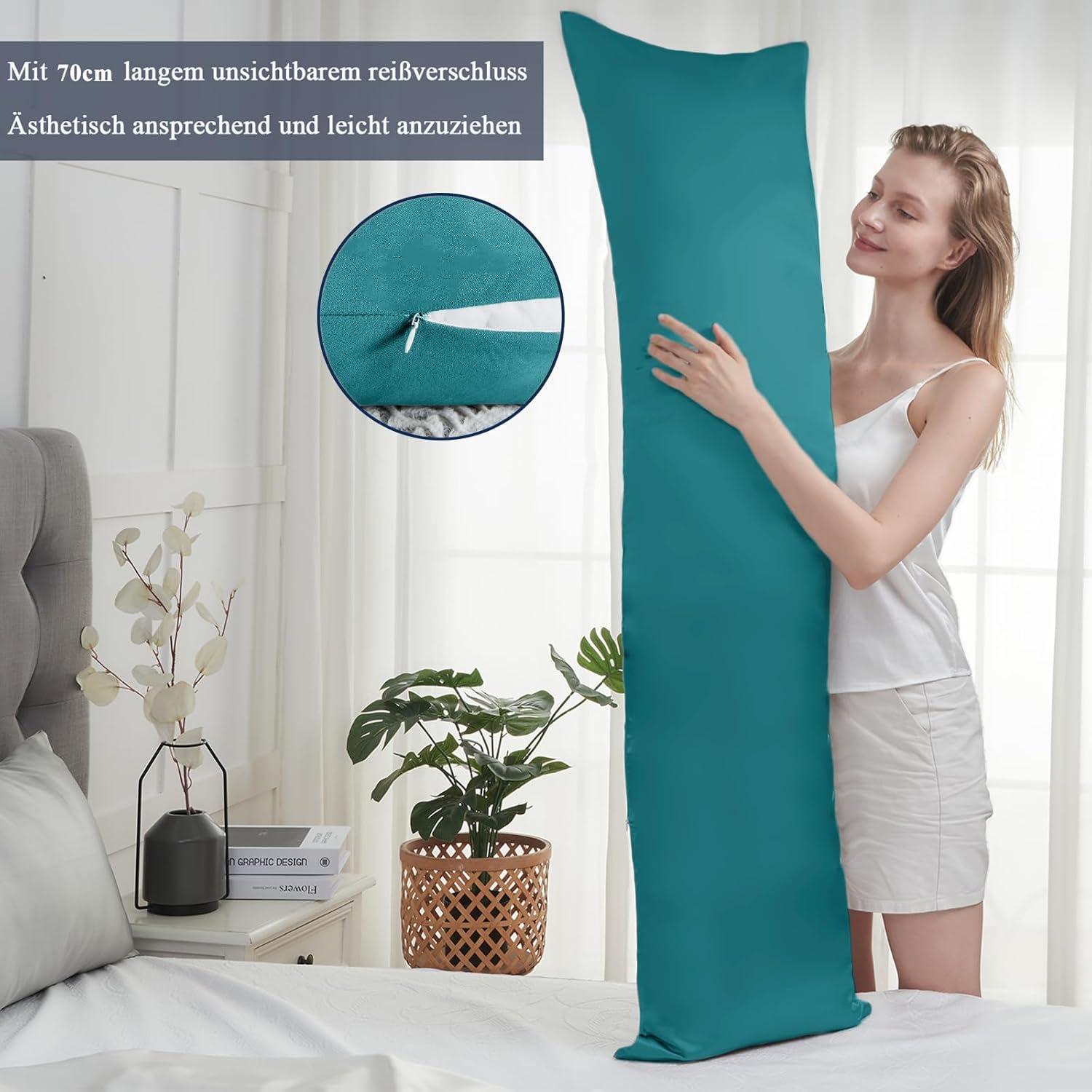 Vielit Seitenschläferkissen Bezug 40x145 2er Set Petrol Grün Blau Orthopädisch Öko-Zertifikat
