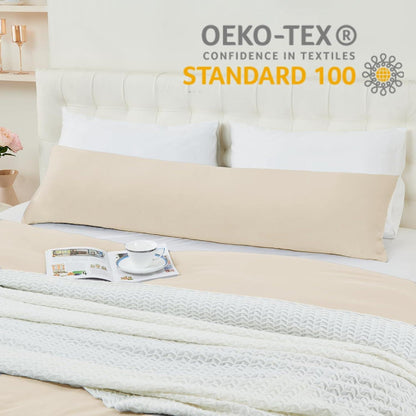 Kissenbezug Set 40x145 cm Weiche Mikrofaser Beige Öko-Zertifikat