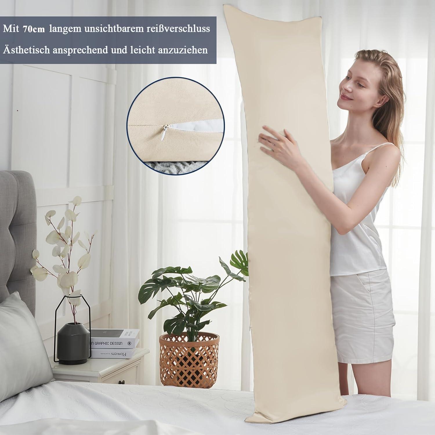 Vielit Seitenschläferkissenbezug 2er Set 40x145 Weich Beige Öko-Zertifikat
