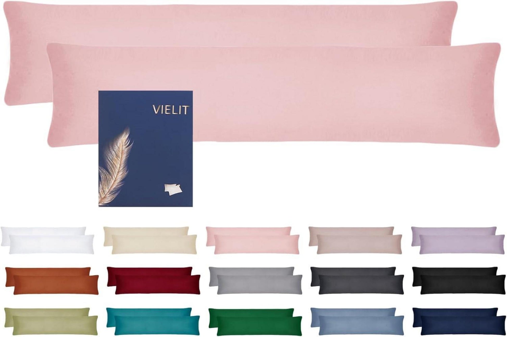 Seitenschläferkissenbezug 2er Set 40x145 Rosa Öko-Zertifikat