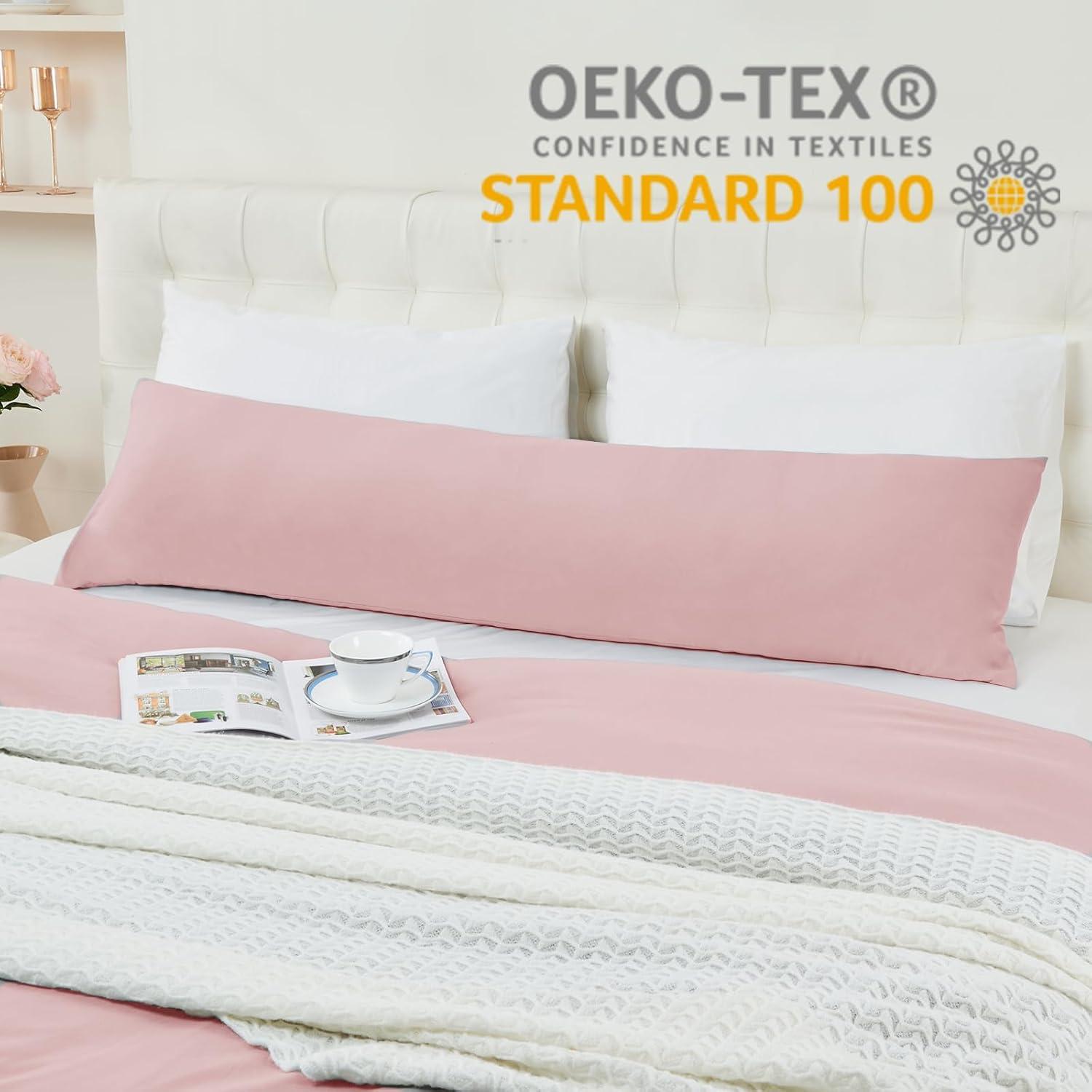 Seitenschläferkissenbezug 2er Set 40x145 Rosa Öko-Zertifikat