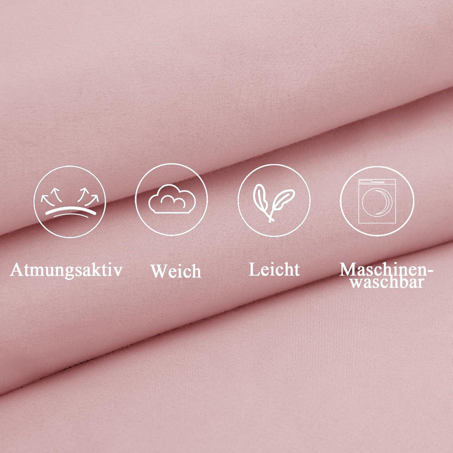2er Set Seitenschläferkissenbezug 40x145 Weich Rosa Öko-zertifiziert