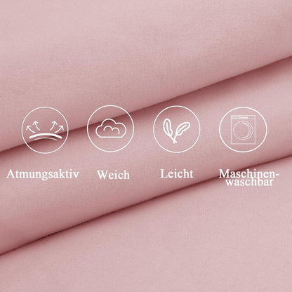 2er Set Seitenschläferkissenbezug 40x145 Weich Rosa Öko-zertifiziert