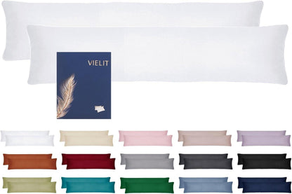 Seitenschläferkissenbezug Weiß 2er Set 40x145 Öko-Zertifikat