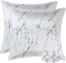 Satin Kissenbezug Weiß Marmor 80x80 Haarschutz Hautpflege