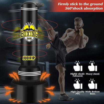 Boxsack Stehend 180cm mit Boxhandschuhen und Luftpumpe