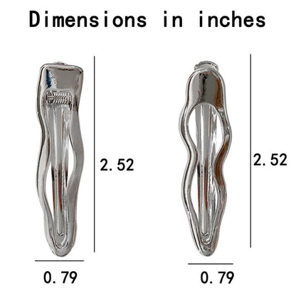 Silber Wellenform Metall Haarspangen Damen Mädchen Alligator