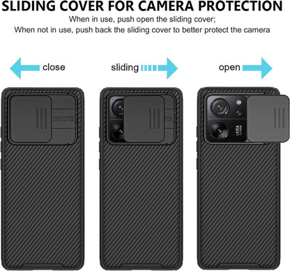 Schwarze Xiaomi 13T/13T Pro Handyhülle Kameraschutz Slide Camera