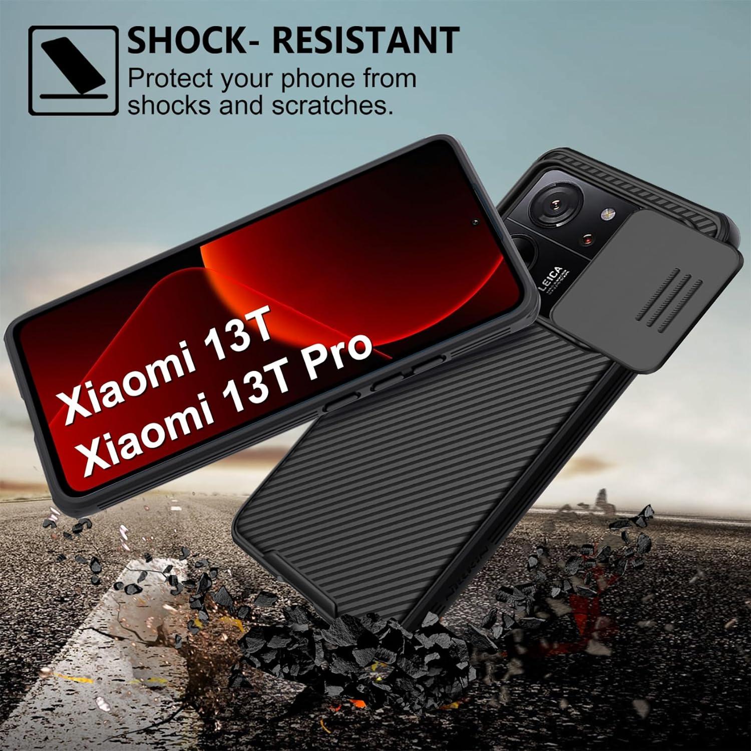 AROYI Xiaomi 13T 13T Pro Hülle Kameraschutz Slide Camera Schwarz