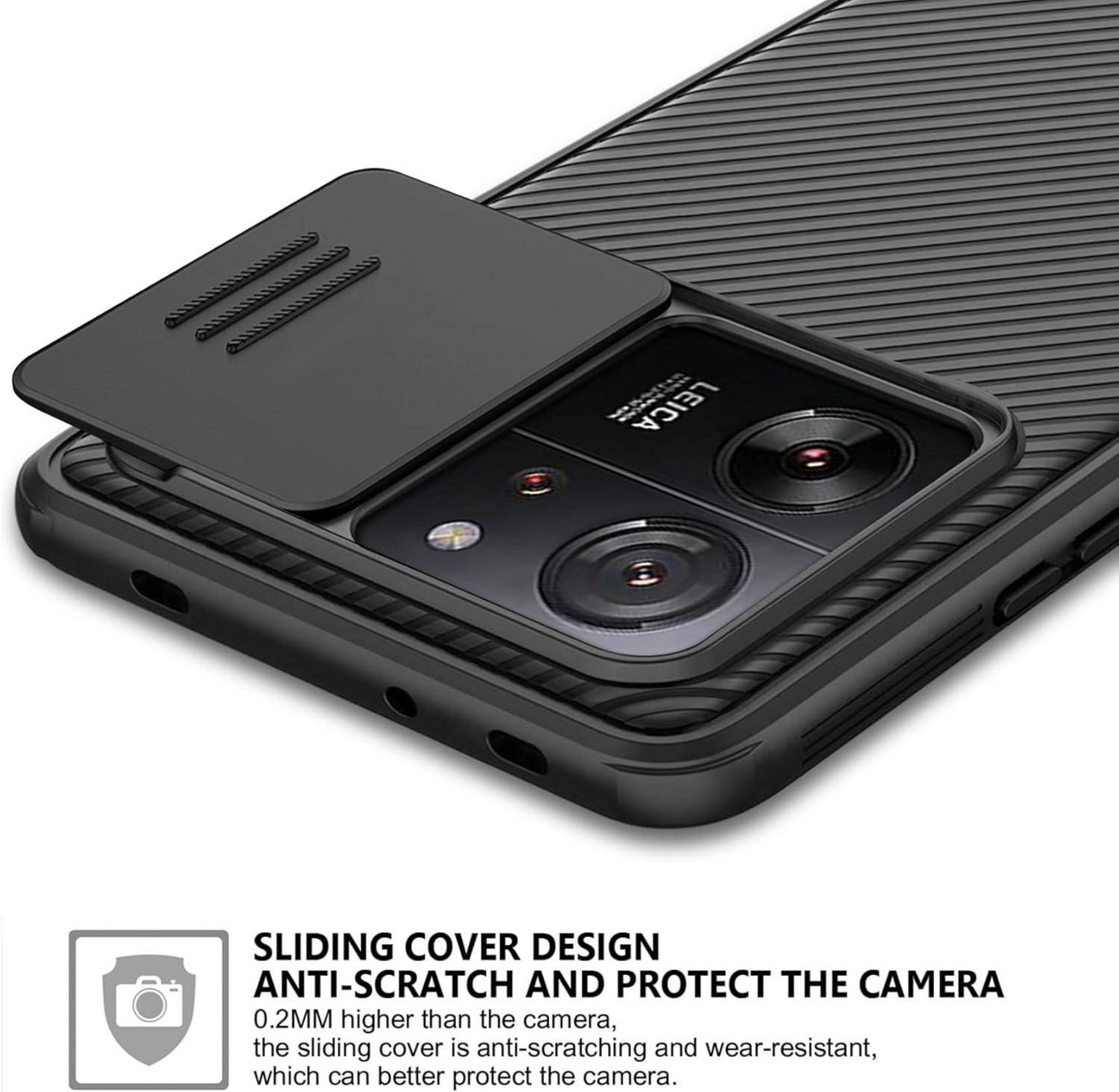 AROYI Xiaomi 13T 13T Pro Hülle Kameraschutz Slide Camera Schwarz
