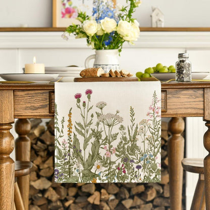 Artoid Mode Antike Kräuter Wilde Blumen Herbst Tischläufer