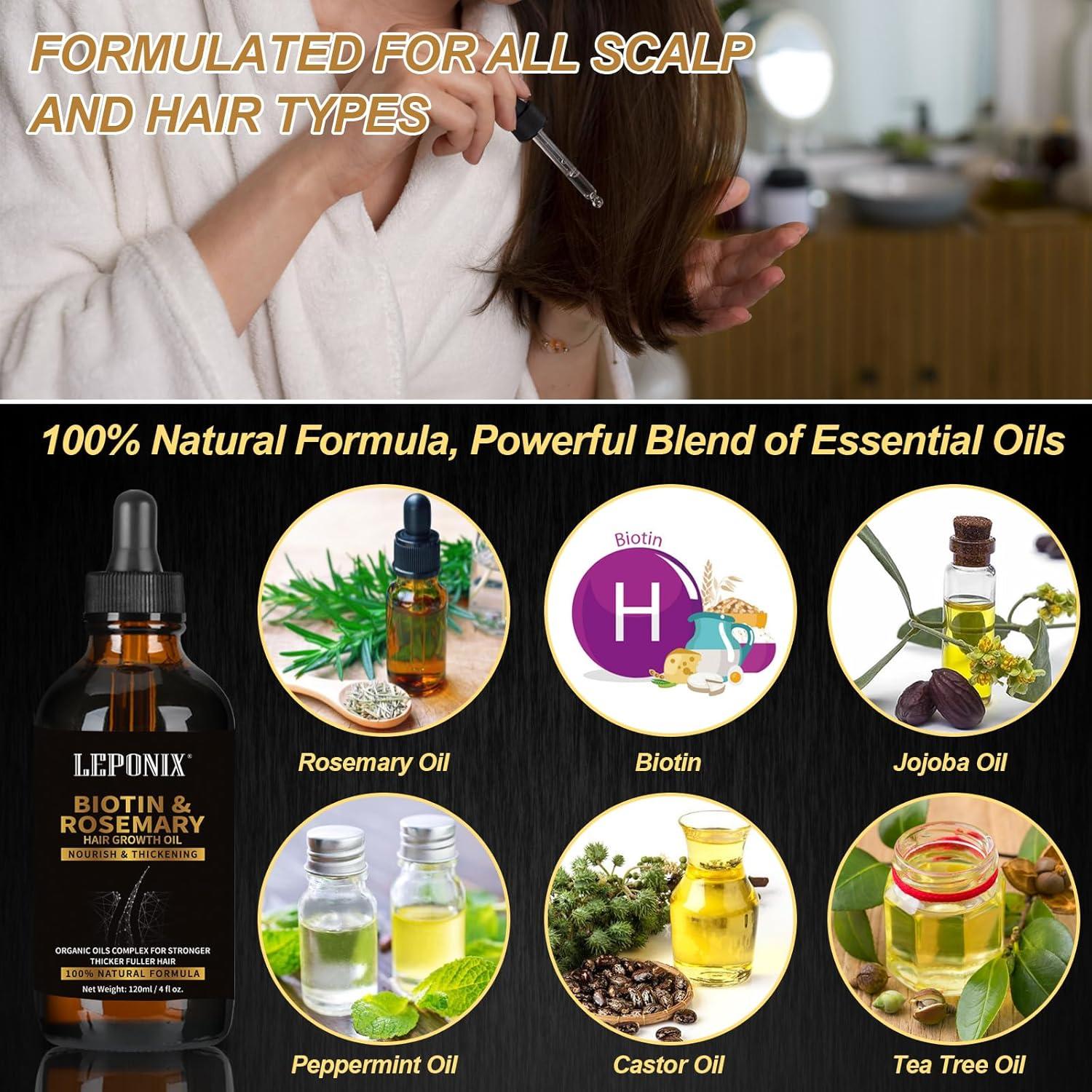 Rosmarinöl Haarausfall Set für Männer und Frauen 120ml Haarwachstum Bartwachstum Kit