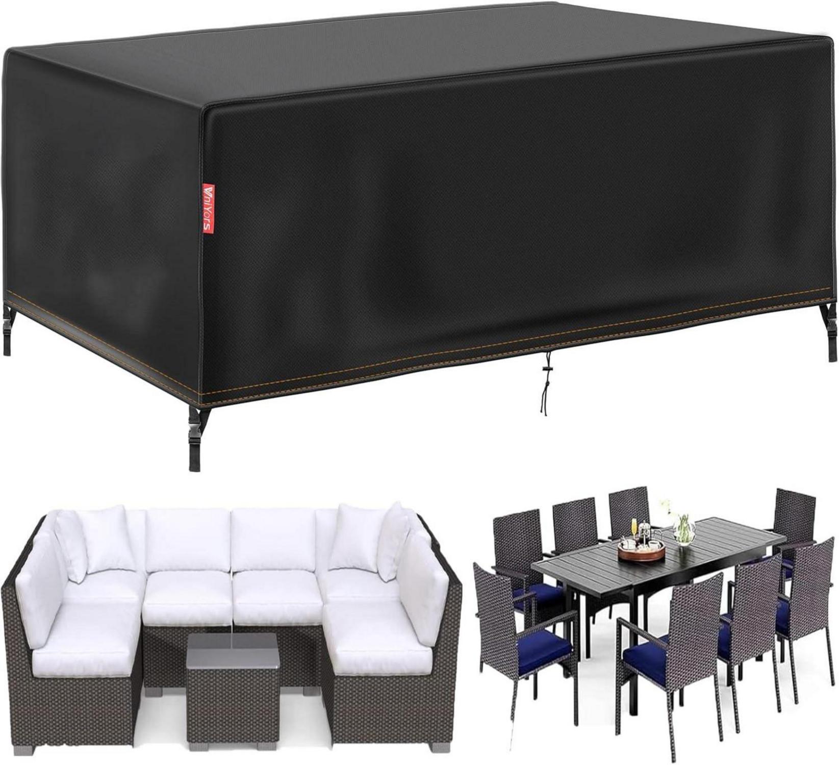 Abdeckung Gartenmöbel 420D Oxford Wasserdicht 180×120×74CM Schwarz