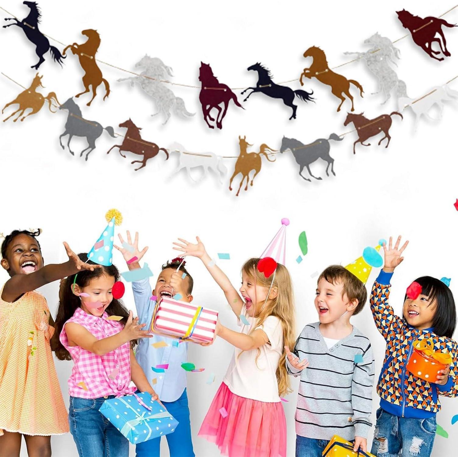 Pferd Geburtstag Girlande Filz Banner Party Deko Kindergeburtstag