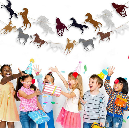 Pferd Geburtstag Girlande Filz Banner Party Deko Kindergeburtstag