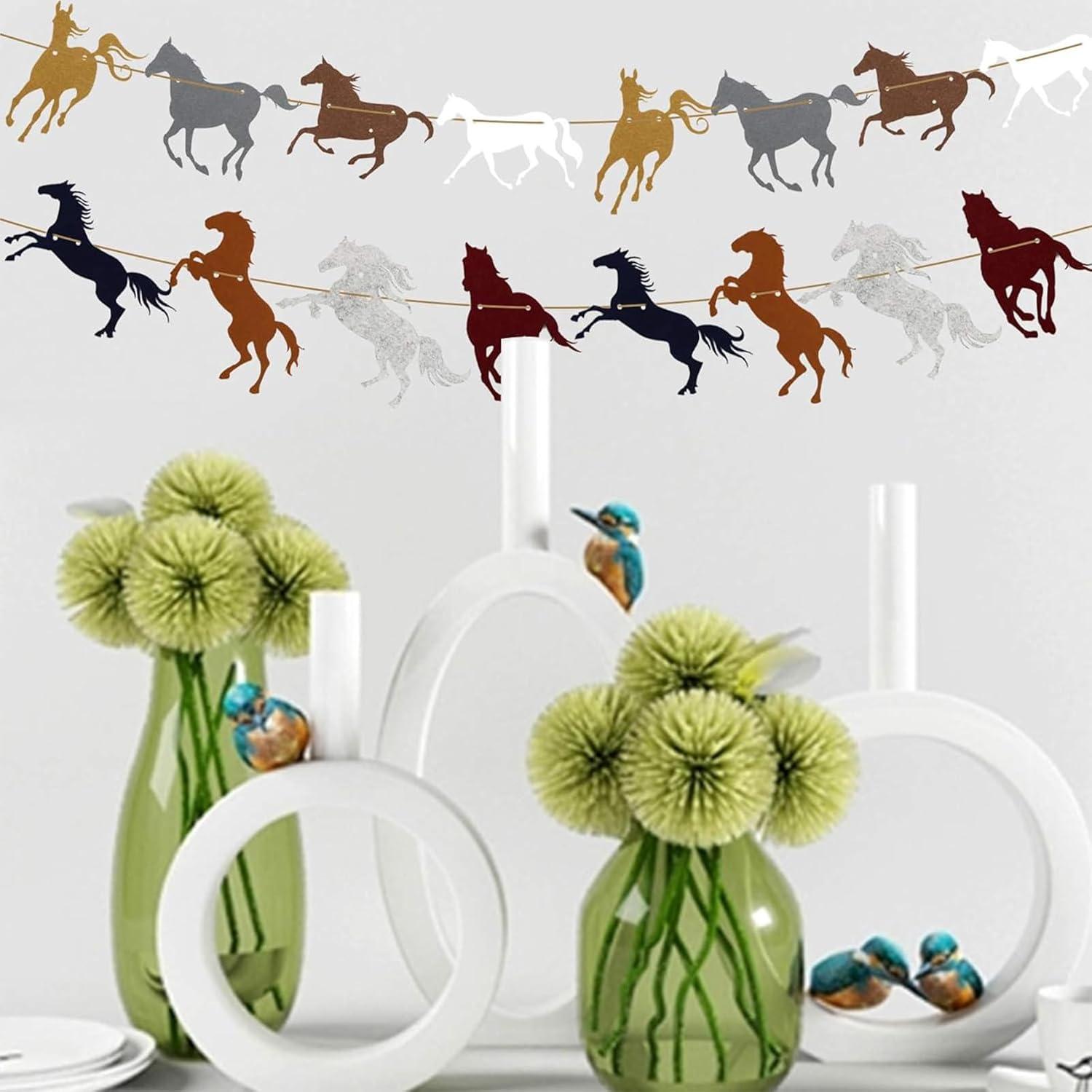 Pferd Geburtstag Girlande Filz Banner Party Deko Jungen Mädchen