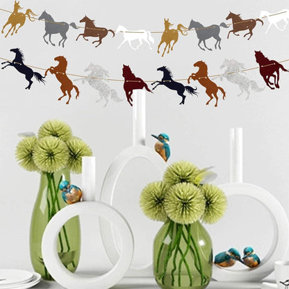 Pferd Geburtstag Girlande Filz Banner Party Deko Jungen Mädchen