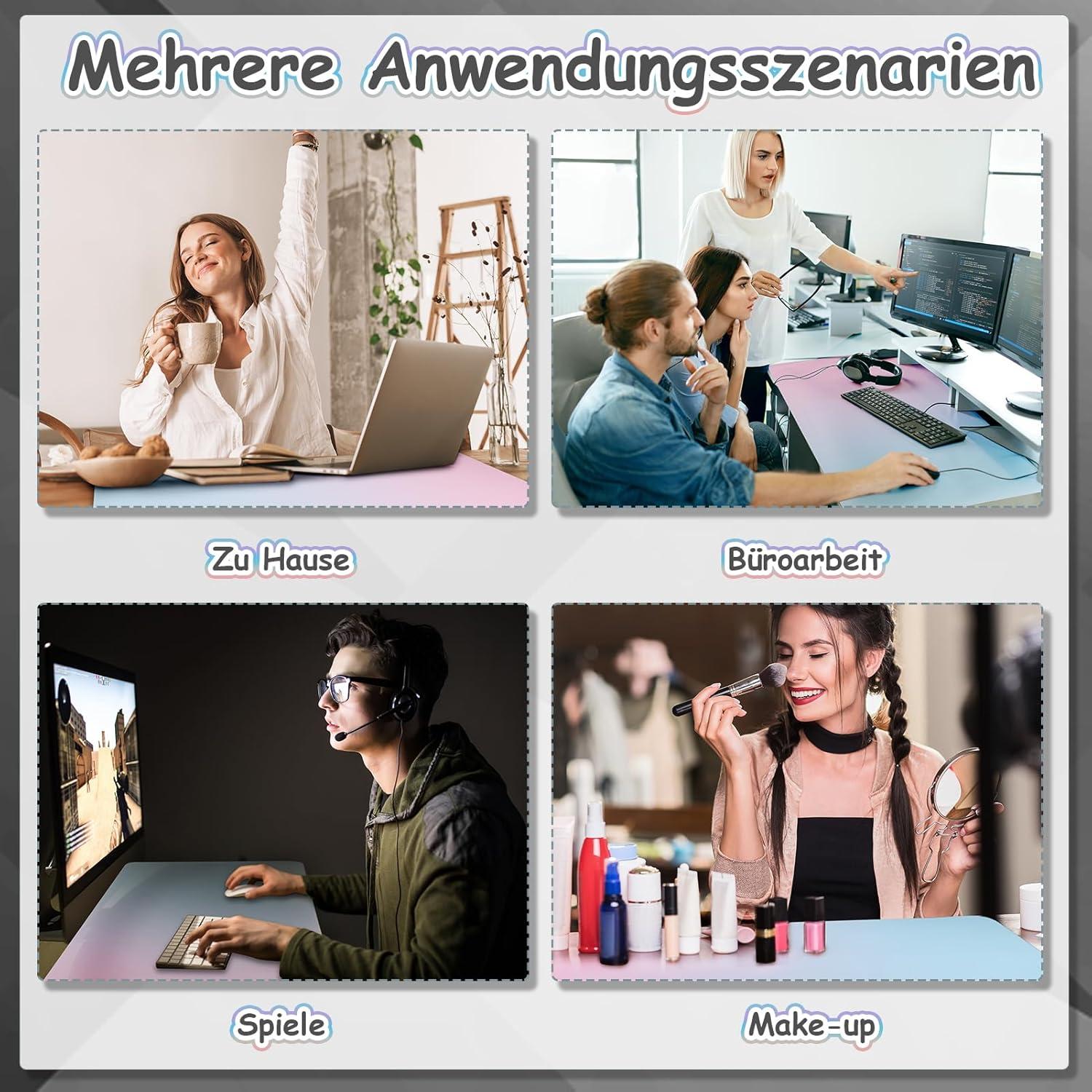 Schreibtischunterlage Mädchen Leder Büropad Rosa rutschfest 80x40cm