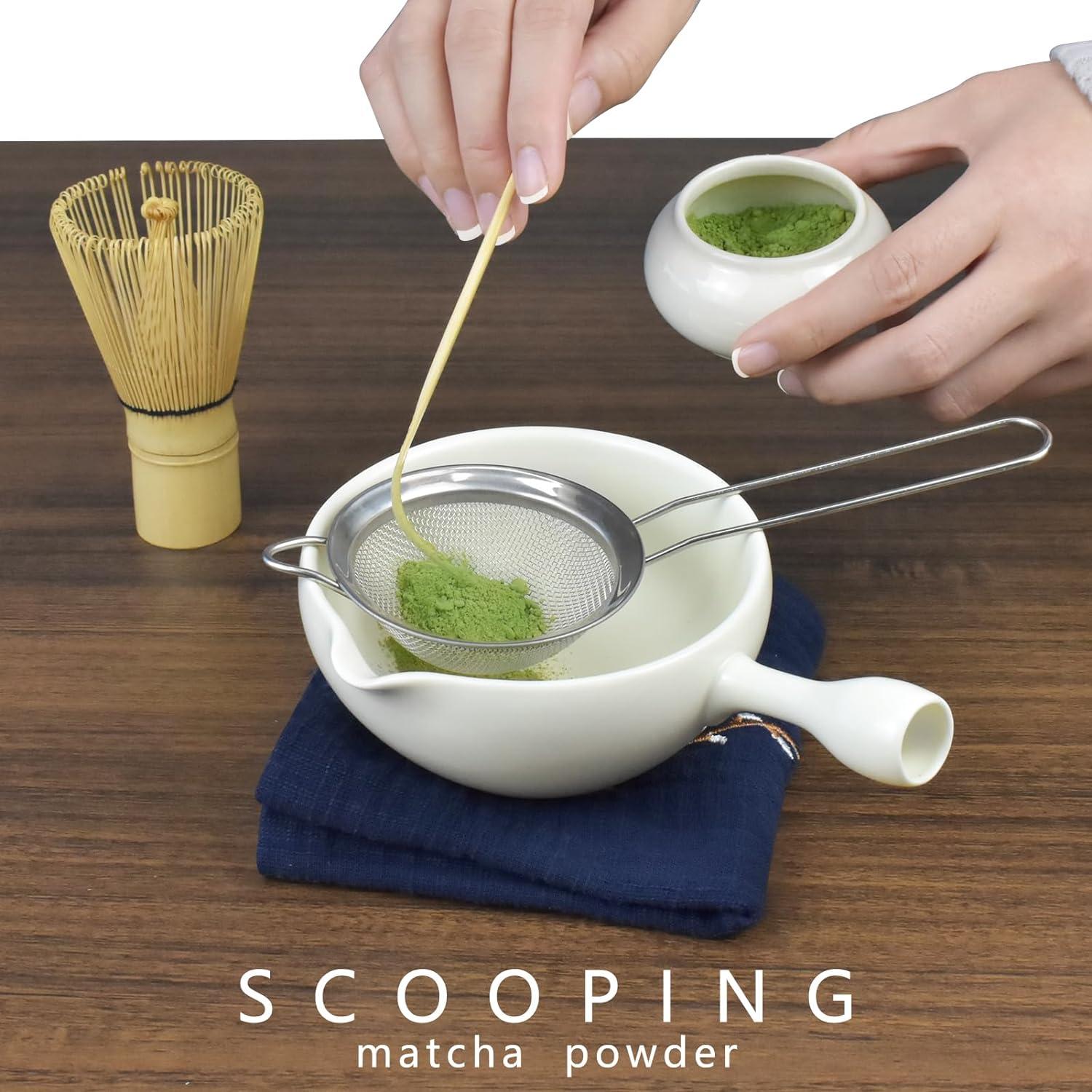Japanisches Matcha-Zeremonie-Set Bambus-Schale mit Ausgießer & Griff