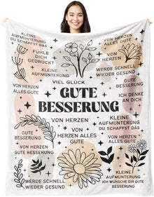 Flauschige Gute Besserung Kuscheldecke für Kranker