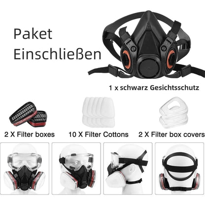 Gesichtsschutz mit Filter und Brille für