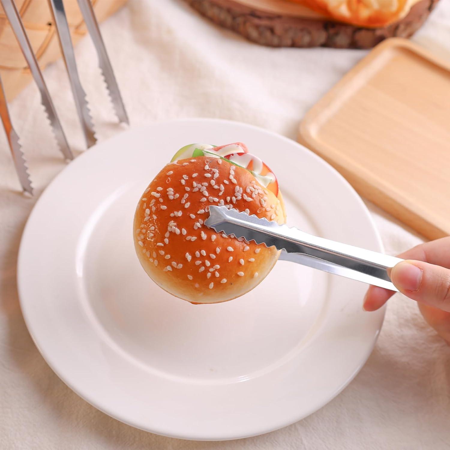Mini-Edelstahlzangen 10 Stück für BBQ Salat Eiswürfel