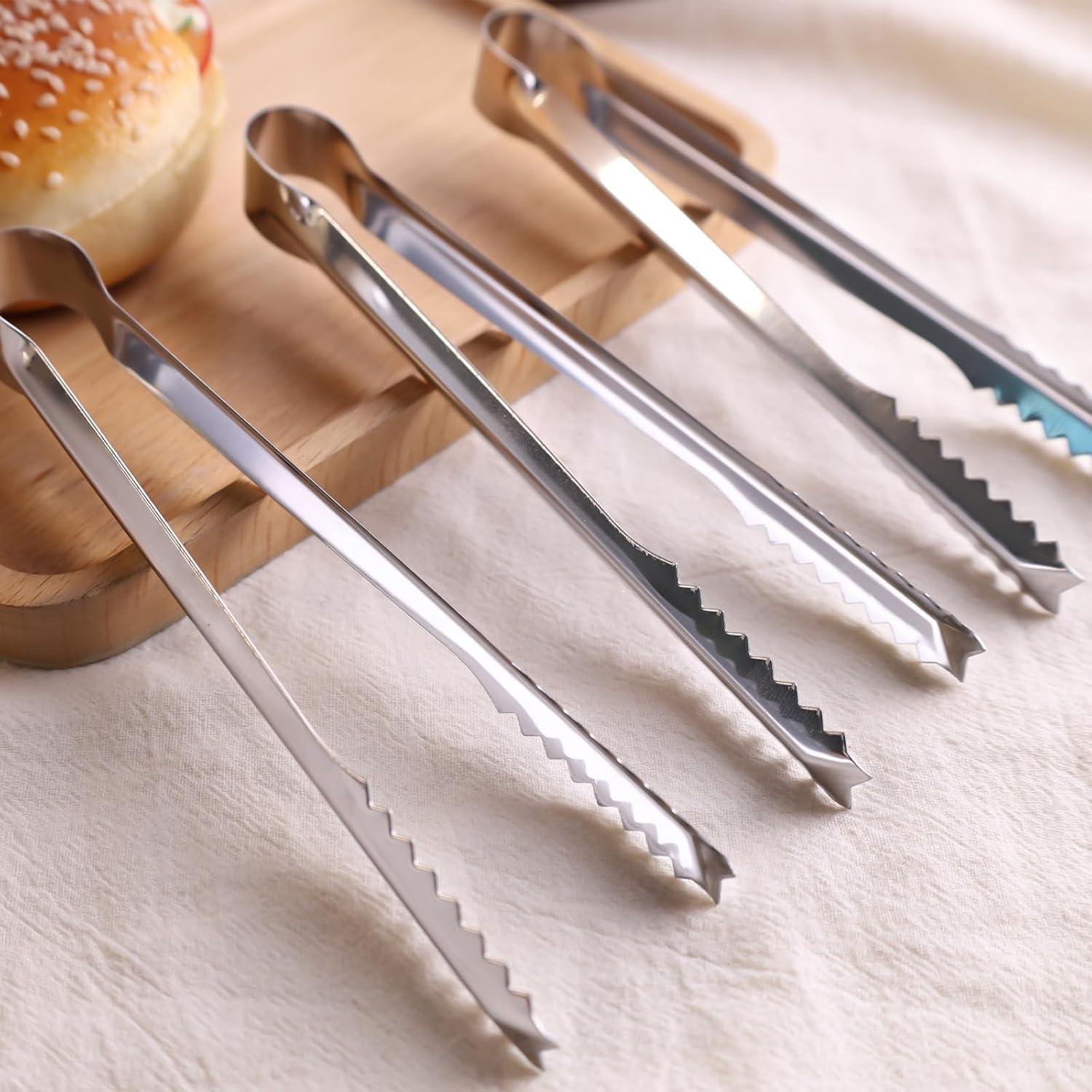 Mini-Edelstahlzangen 10er Set Zange für BBQ Süß Eis Salat