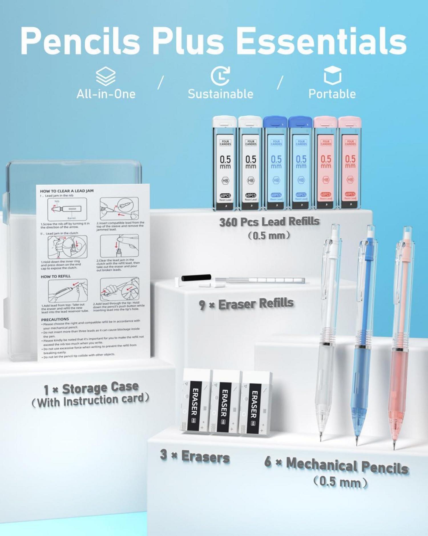Four Candies Druckbleistift Set 0,5 mm mit Minenbleistift